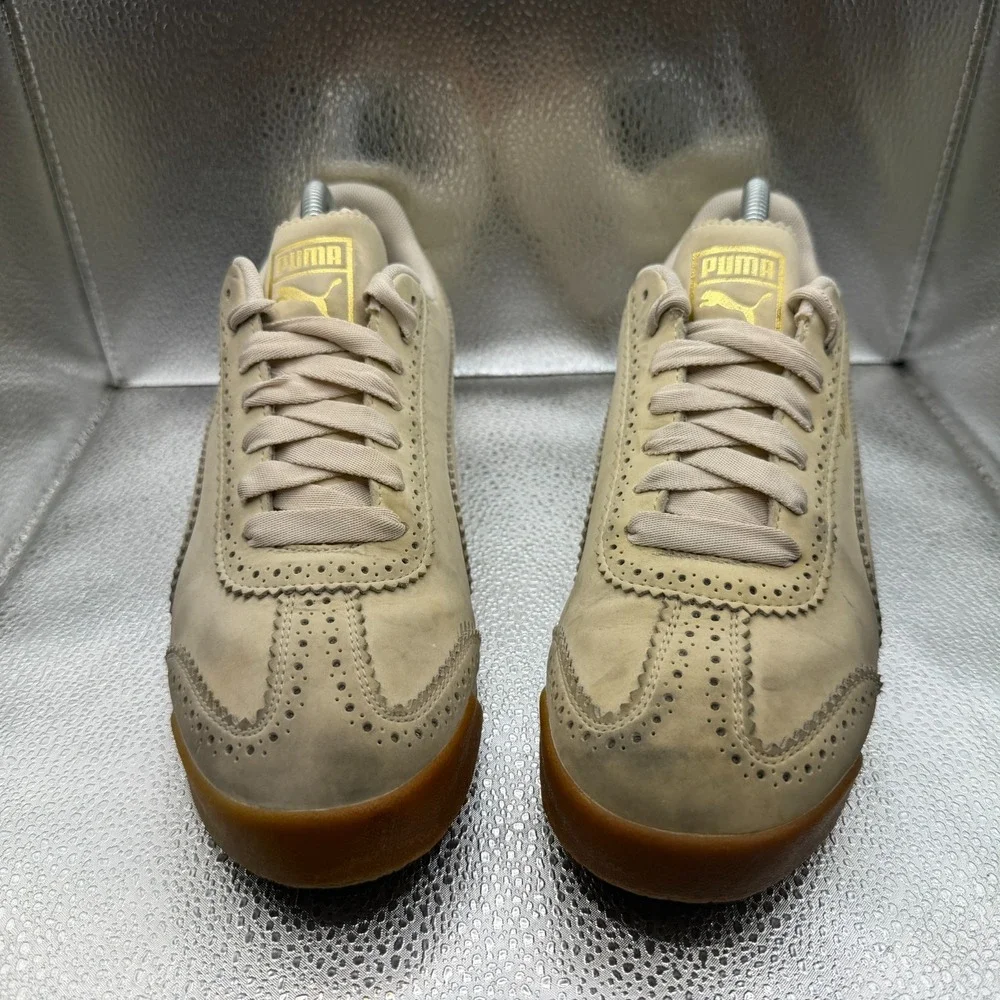Size 10 Puma Roma Brogue Cream Womens Lace-Up Athletic Sneakers‎ 369936-02